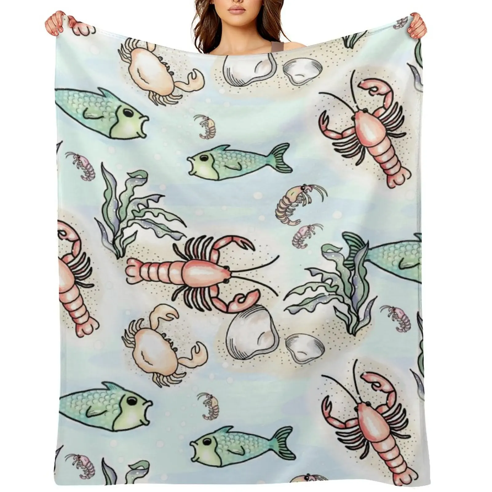 

MY DAY AT THE SHORE Throw Blanket For Sofa Thin manga Decorative Throw Baby Blankets
