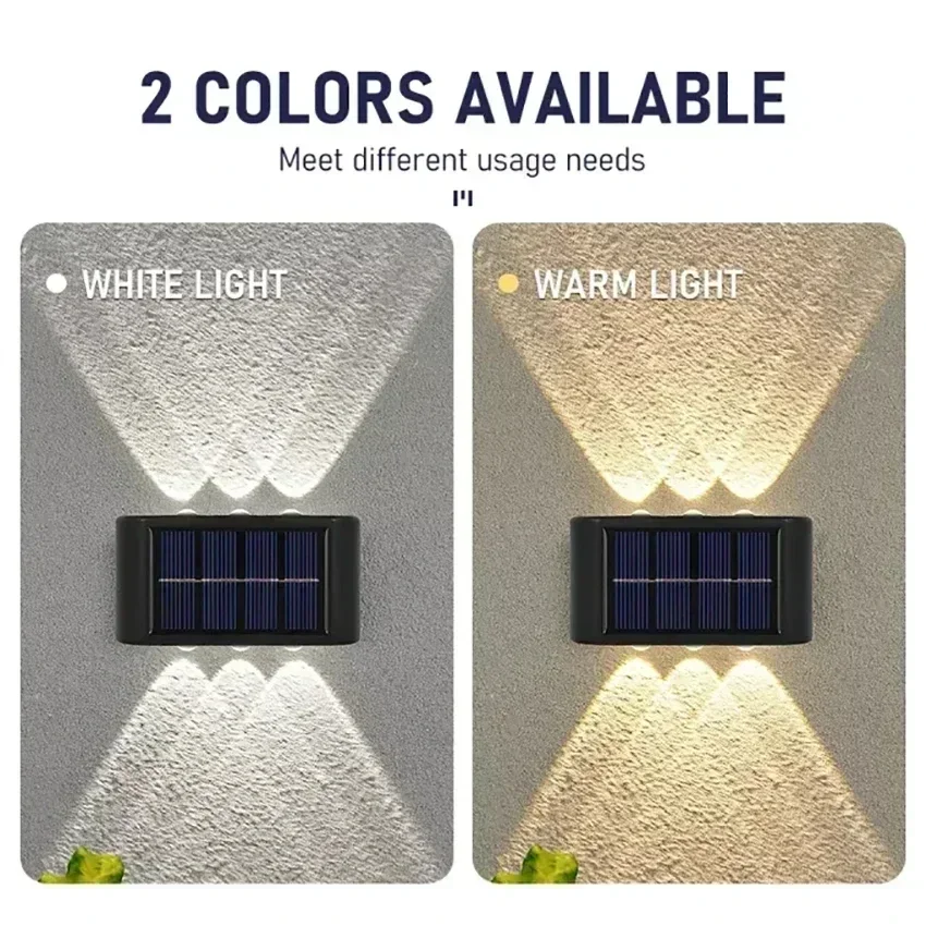 2/4/6/10 LED Solar Wall Lamp Outdoor Waterproof Solar Powered Light UP and Down Illuminate Home Garden Porch Yard Decoration