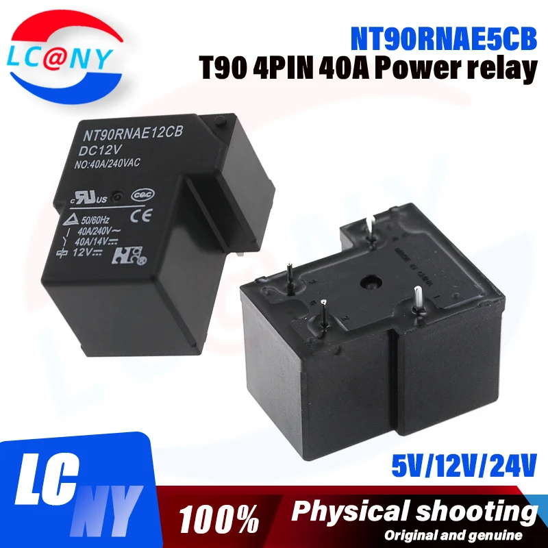 1Pcs Original New relay NT90RNAE5CB NT90RNAE12CB NT90RNAE24CB 4PIN 40A 5V 12V 24V Power relay NT90RNAE12CB relay