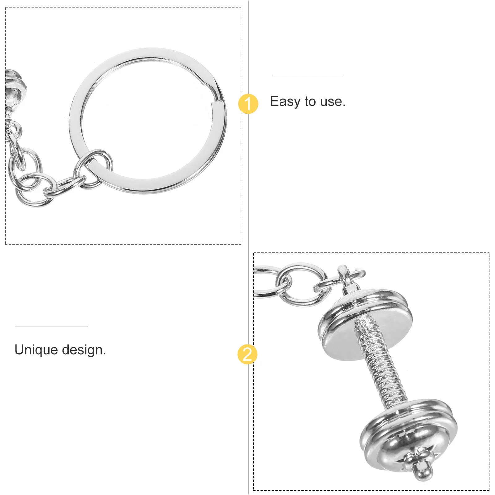 

Dumbbell Keychain Zinc Alloy Fitness Pendant Key Ring Bag Hanging Decor Gym Workout Accessory Gift for Fitness Lovers