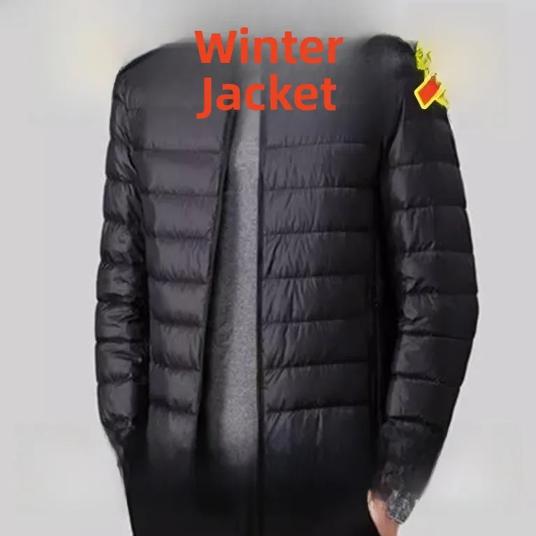 

Men's down Cotton Jaet ort Sle Stand Collar Casual Warm Outerwear Anti-Cold Top Faion Urban Sle Stand Fit Polyes...