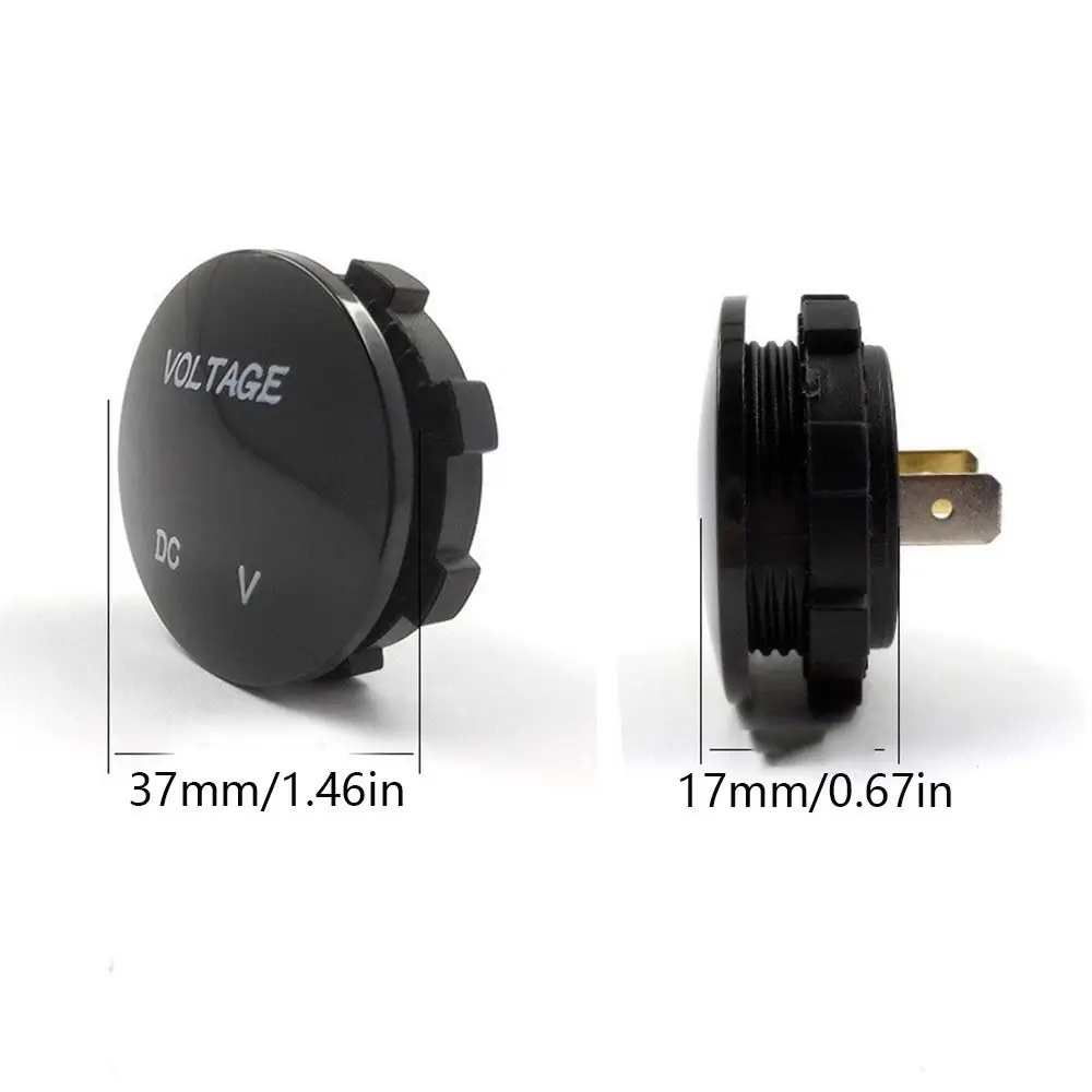 DC 12V-24V Digital Voltmeter Gauge Waterproof Automotive Replacement Car Motorcycle Voltmete Mini Round Panel 6