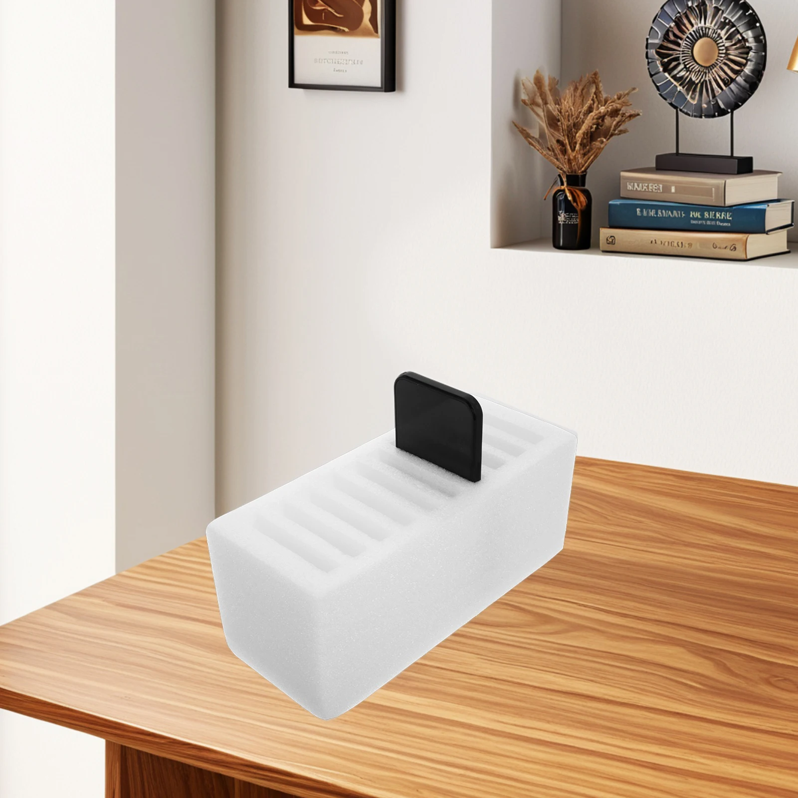 

Foam Mobile Phone Storage Box Multi Compartment Organizer Desktop Holder for School Office Meeting Phone Storage