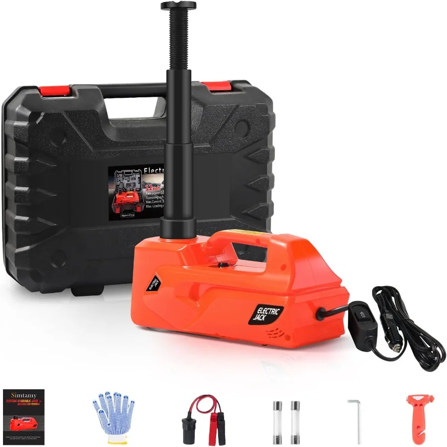 

ZAISHANG Electric Car Jack 5Ton 12V Hydraulic Car Jack Lift with Lifting Range 6.117.7 Inch Builtin Safety Hammer and LED Light