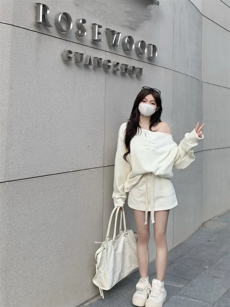 Women'S Cropped Sweatshirts 2000S Emo Handsome Crop Base Activewear Teen Sleeves Irregular Bared Waist Slimming Short Length