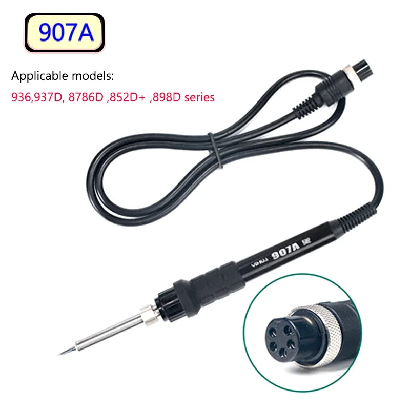 Yihua 907A 907C 907G 907F 907I Soldering Station Electric Iron Handle 45W/65W Cermet Heating Core Anti-Scalding  Silicone Handle