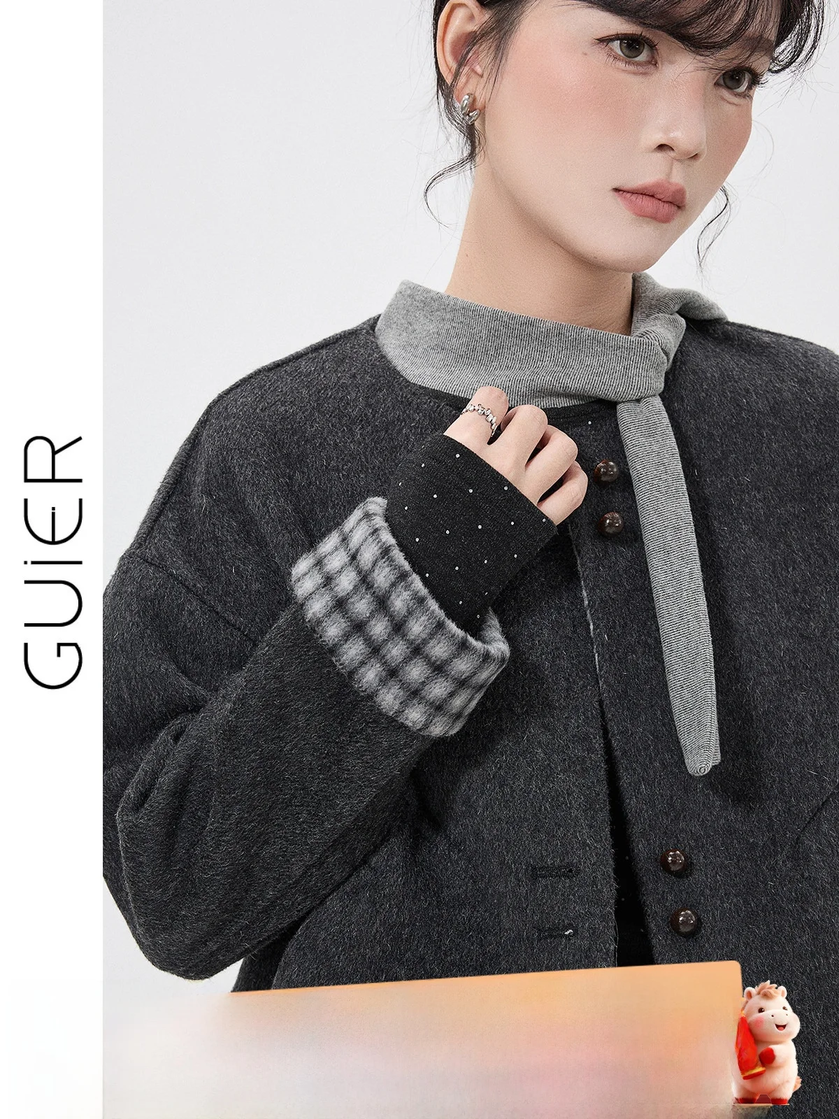 

Двустороннее шерстяное пальто женское круглое Ne ort Sle зимнее модное клетчатое повседневное свободное пальто онлайн эксклюзивно