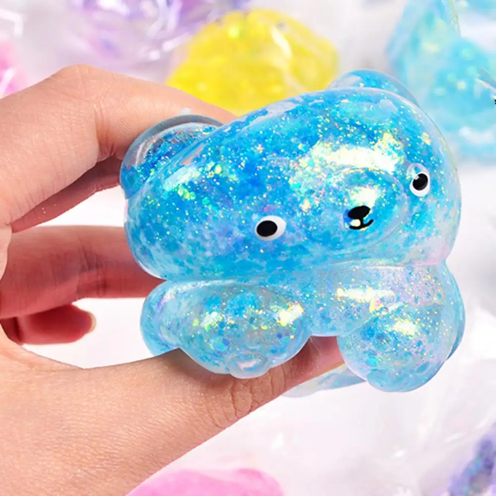 Bear Squeeze Toy  Interesting Sequins Elastic  Vent Bear Squishes Decompression Toy Children Gift