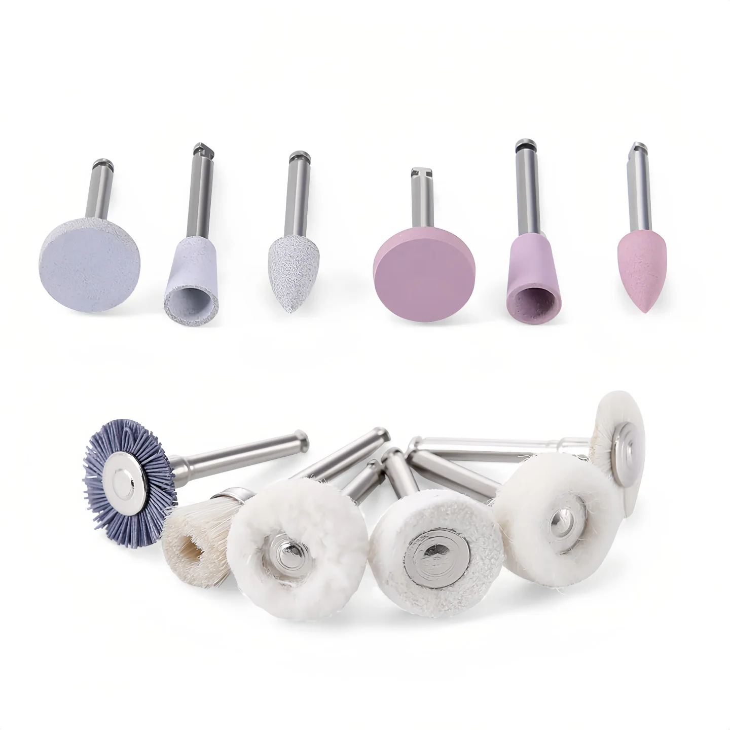 ชุดขัดเงาแบบคอมโพสิต 12 ชิ้น, หัวขัดซิลิโคนแบบ Ra ขนาดก้าน 2.35 มม., แปรงขัดเงา, หัวขัดสำหรับงานขัดเงาโลหะผสมเรซินเซรามิกด้วยมือความเร็วต่ำ