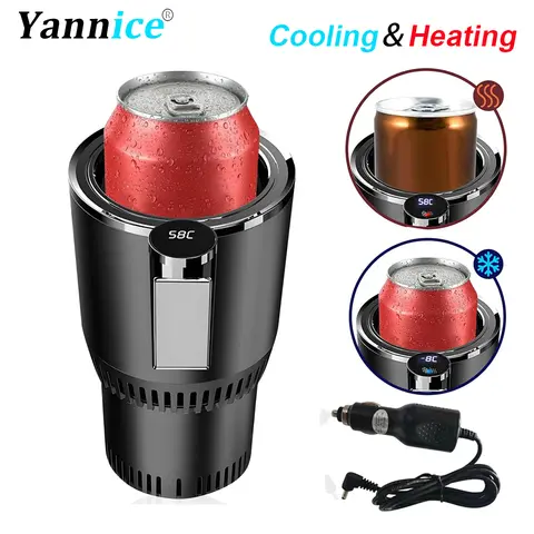 Car Cup Holder Heating and Cooling 12V Car Refrigerator Intelligent Thermostat Portable Auto Beverage Warmer Cooler Thermos Cup