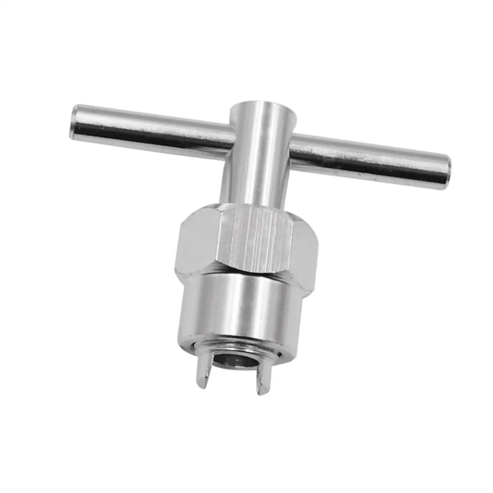 Valve Core Removal Tool Silver Aluminum Alloy Puller Portable Plumbing Extractor for Tub Shower Bathroom Repair Tasks