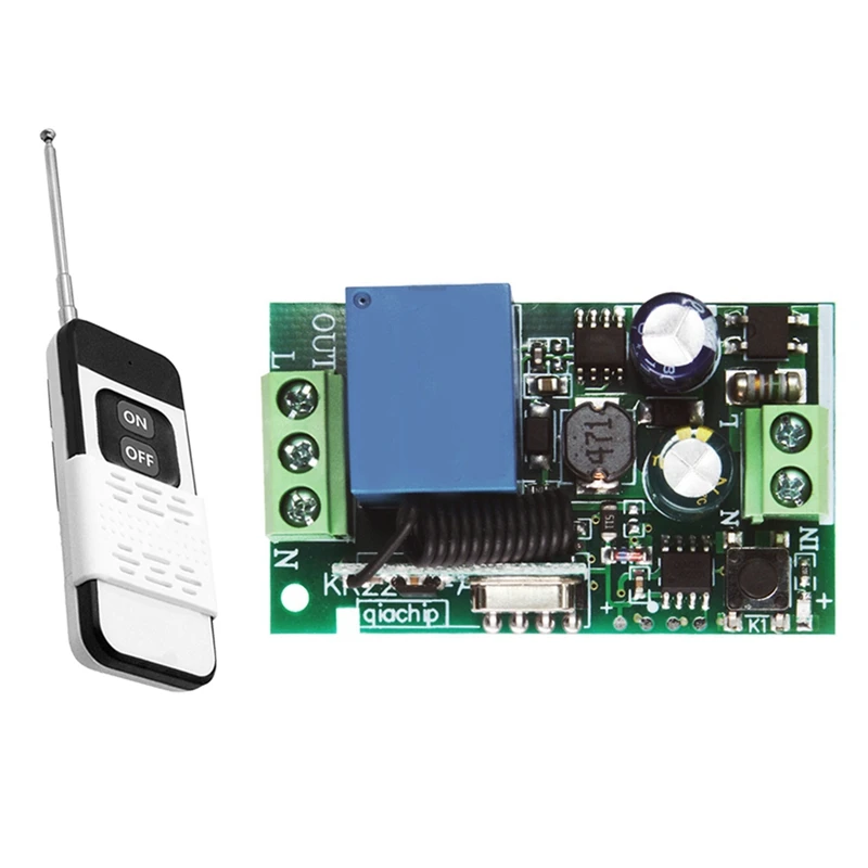 

433Mhz Wireless Remote Control Switch For Lights, Fans 110V/220V, 10A Relay, 100M Range, Easy ON/OFF