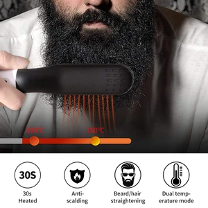 Peigne chaud, lisseur, peigne électrique à ions négatifs chauffant pour hommes, brosse lissante, brosse humide, séchez, coiffeuse rapide 10 meilleurs lisseurs à cheveux en vente - No4