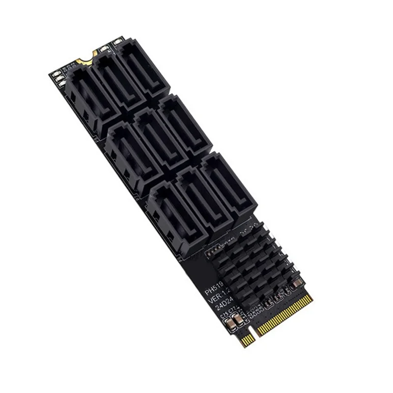 

TTKK-M.2 M KEY Nvme To 9 Ports SATA 3.0 Adapter SATA 3.0 Extend Adapter PCIE 3.0 X2 Hard Disk Capacity High Speed Expansion