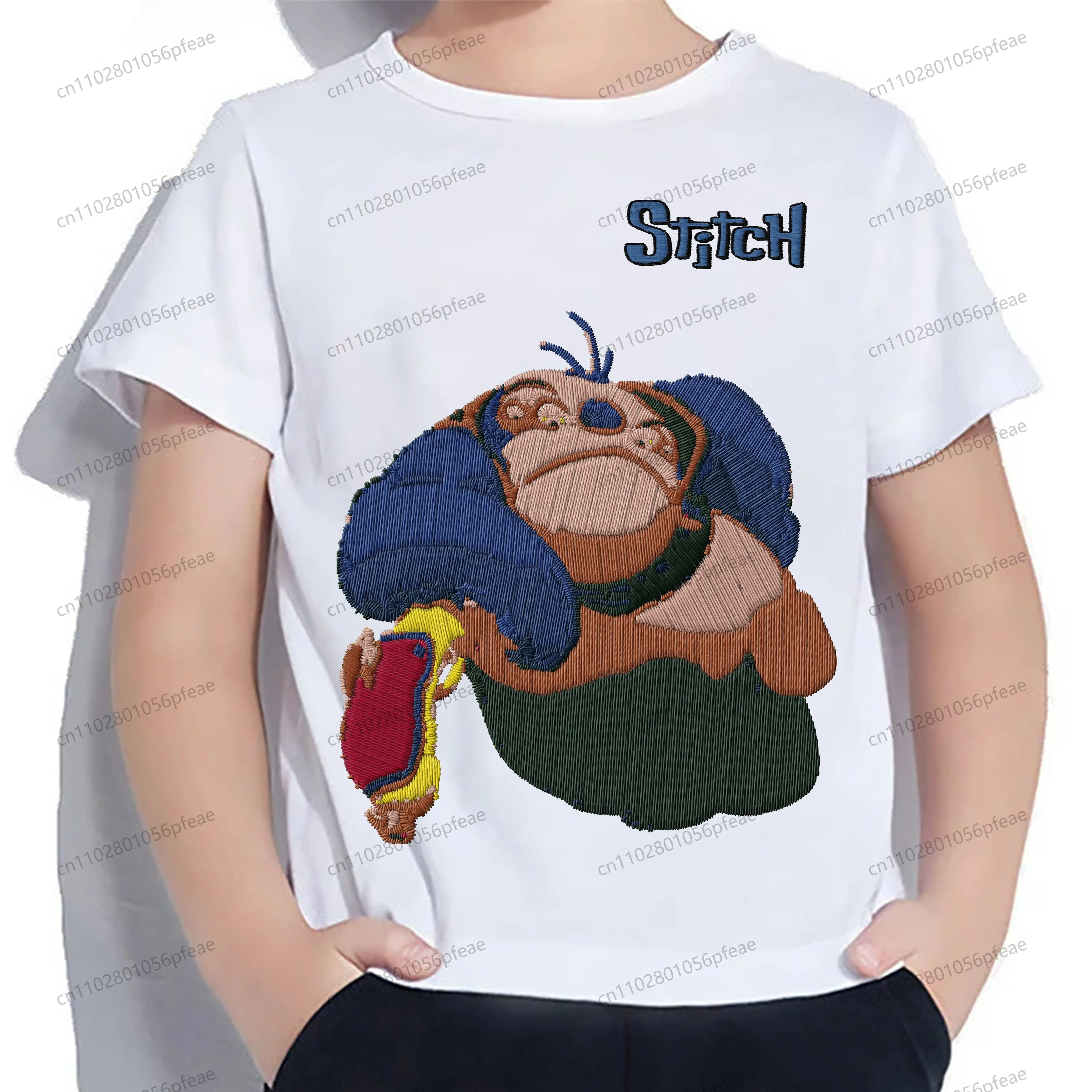 

Children's Clothing Boys Embroidery Stitch Summer Clothes Pure Cotton 2025 Kids T-shirt Boy Texture T-shirts Top Disney Mother