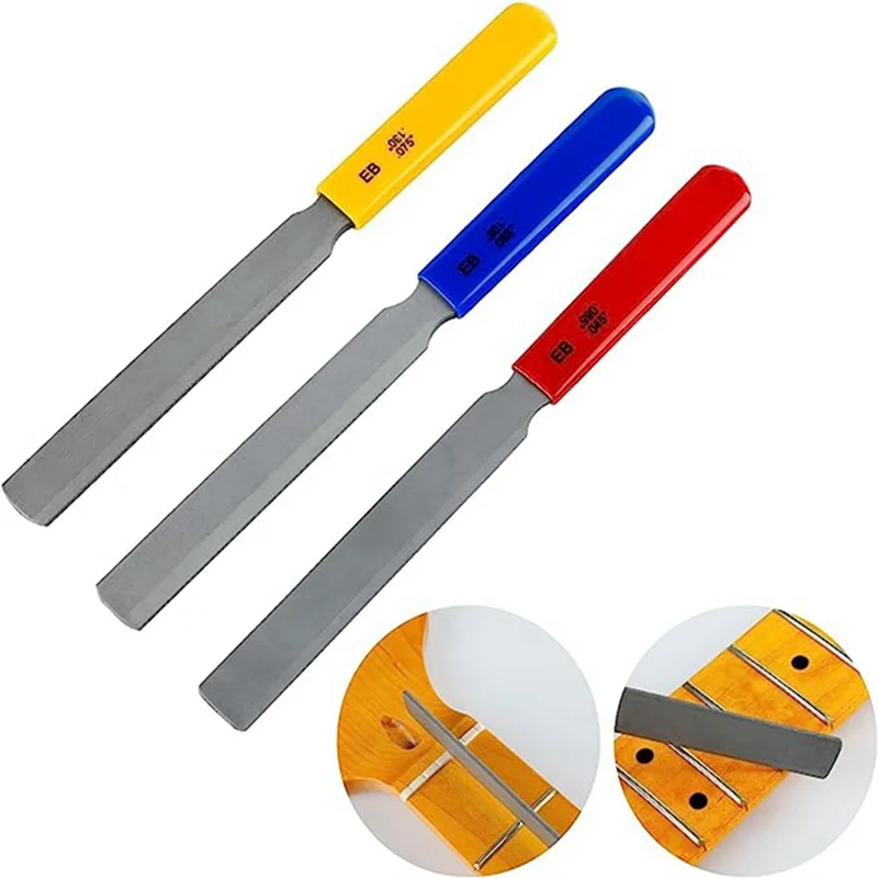 3 Pieces Conical Guitar Nut File Nut Slot File Set Double Edge Wire File Electric Bass Nut File Wire Tool Rich