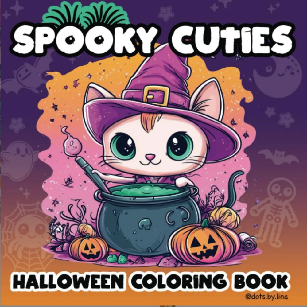 

Spooky Cuties - Halloween Coloring Book: Bold & Easy Designs Adults Featuring Cute and Spooky Creatures Cozy Moments Relaxation