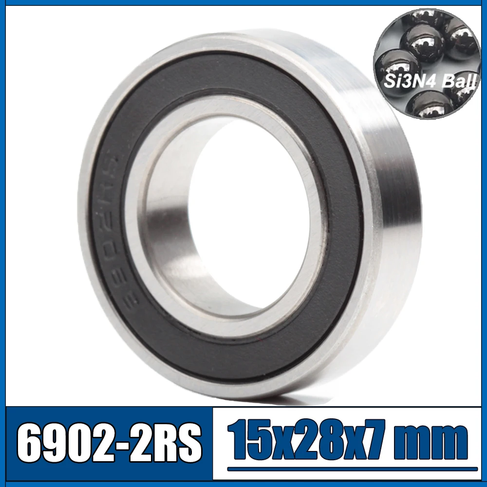 6902 Hybrydowe łożysko ceramiczne 15 * 28 * 7 mm ABEC-1 1 szt. Dolne wsporniki i części zamienne do rowerów 6902RS Si3N4 Łożyska kulkowe do DT Swiss 350