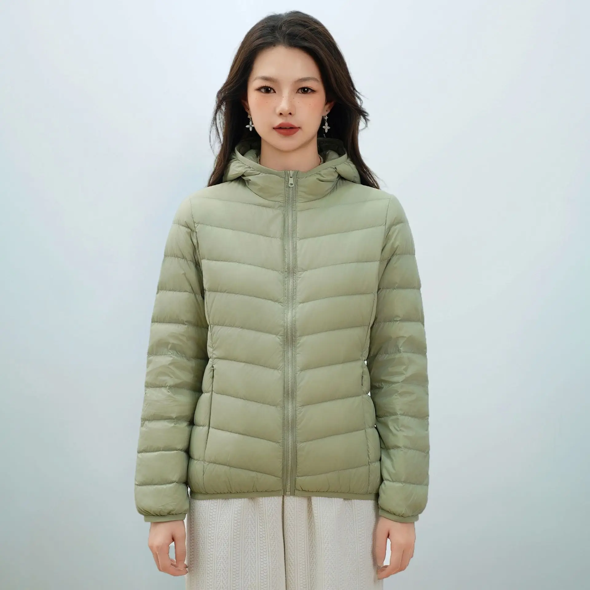 2025 New Women's Clothing Autumn and Winter New New National Standard 90 Down Light Down Jacket Women's Simple Coat with Hat