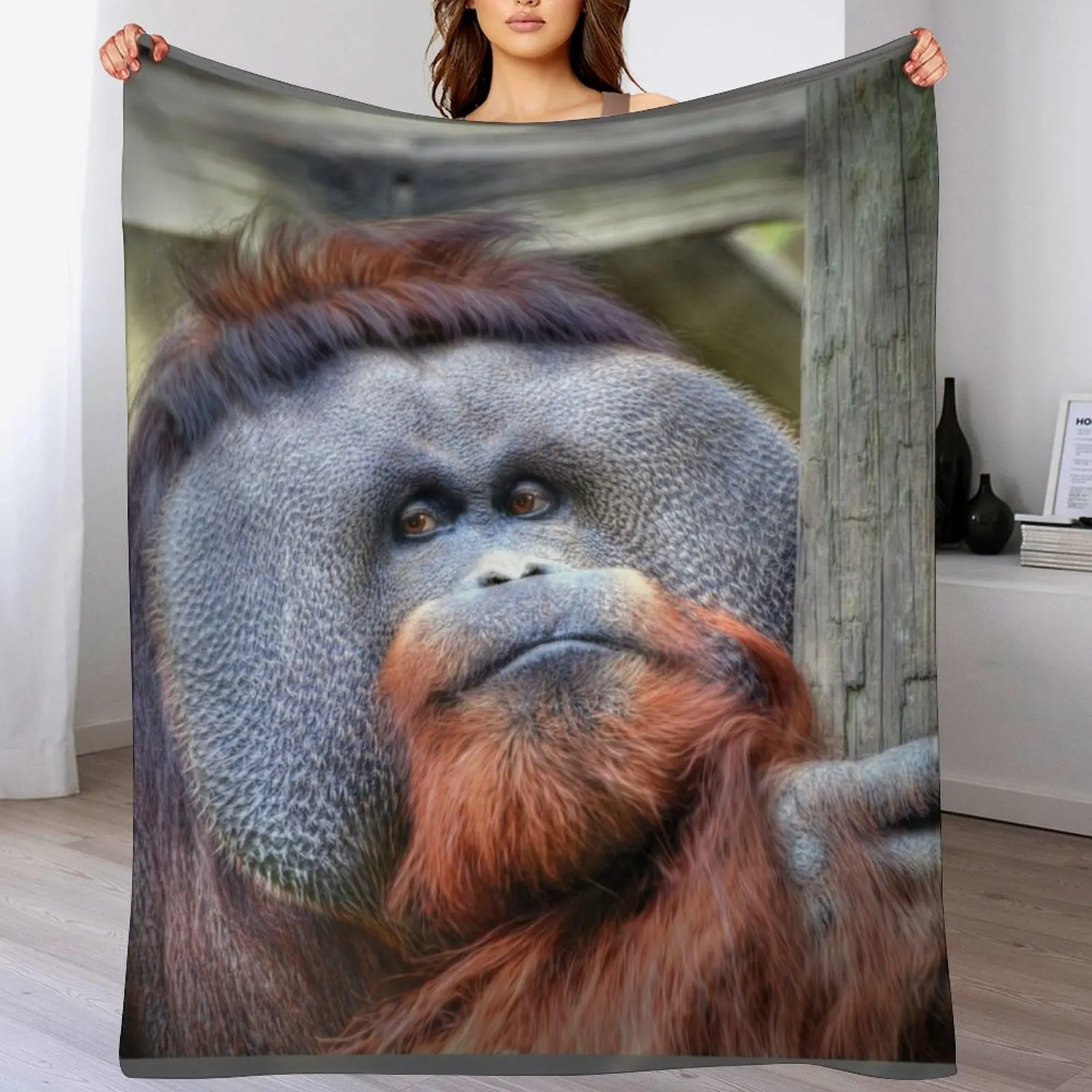 Orangutan Throw Blanket Soft Plaid Heavy Comforter Bed covers Blankets