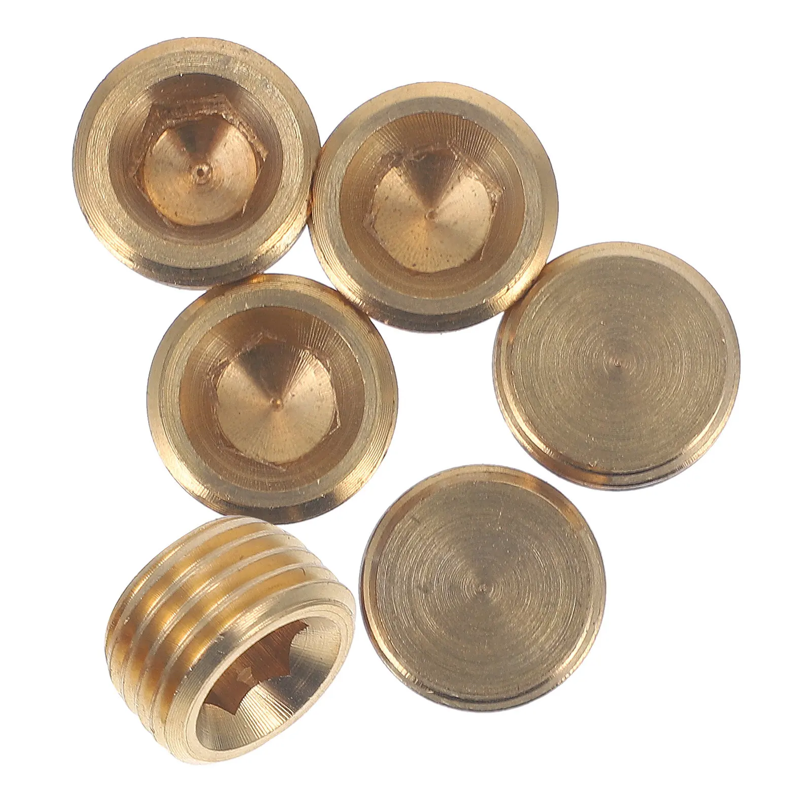 6Pcs Brass Npt Male Pipe Plugs Internal Hex Socket Plug for Pneumatic Systems Industrial Air Line Fittings Brass Plug Fitting