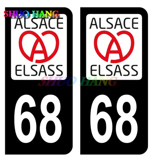 Autocollant de plaque de planificateur de voiture, accessoires de voiture en vinyle, décalcomanie de course, PVC, haut Rhin Elsass, Europe 67, bas Rhin Elsass, 68, F EU