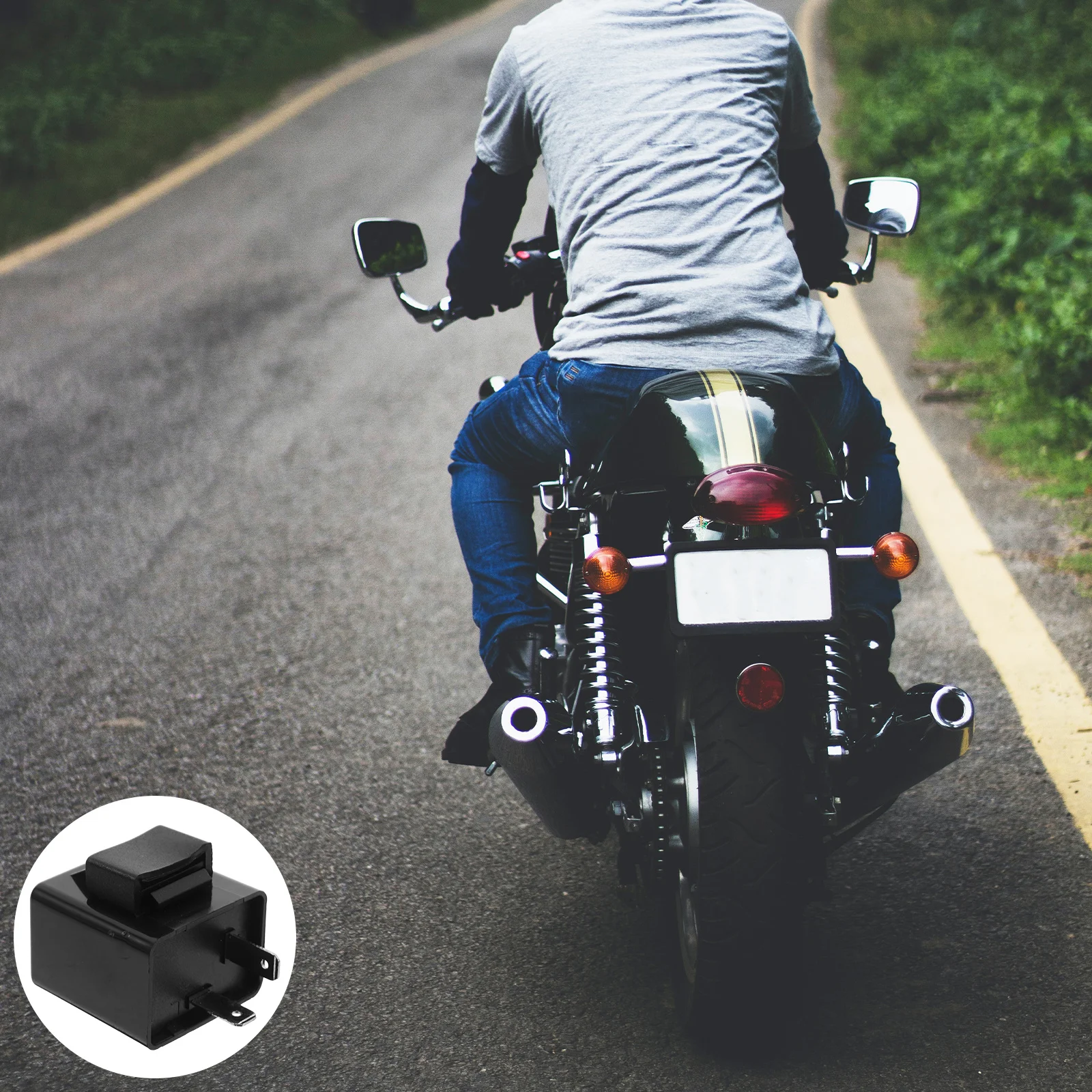 

Universal Motorcycle Flasher Relay Silent Operation Short Circuit Protection Bright Flash Motorcycle Turn Signal Module