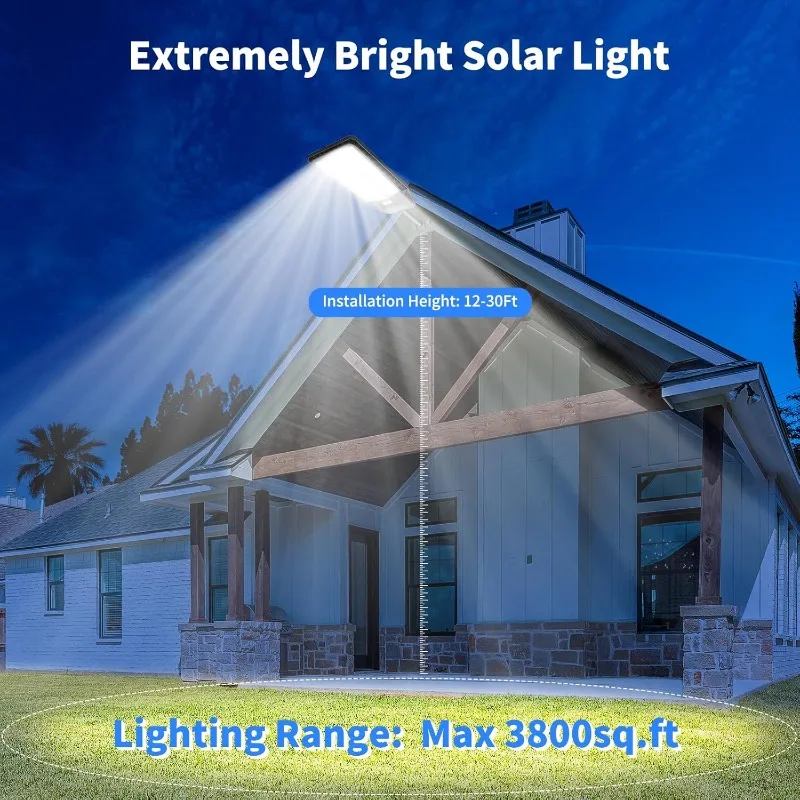 Solar Lights Outdoor 6500W, Commercial Grade Solar Street Lights Outdoor 480000 Lumens, Solar Parking Lot Lights