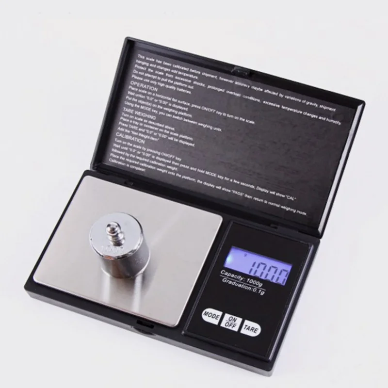 Digital Scale Backlit LCD Accurate Measurement Electronic Food Steelyard For Kitchen Jewelry 1000G 0.1G