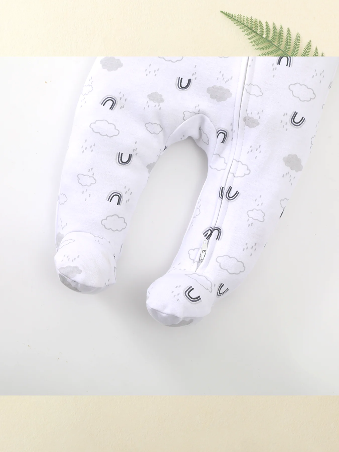 TtkaaBaby Baby-Jungen-Set aus 100 % Baumwolle mit Bären- und Wolkenmuster, langärmlig, mit Doppelreißverschluss, zweiteiliger Baby-Strampler – Geschenk zum Vollmond – Detail 9