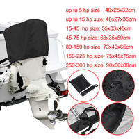 Boat Outboard Motor Cover 210D Oxford Cloth Outdoor Anti UV Waterproof Dustproof Cover Yacht Motor Cover 5-300HP Black