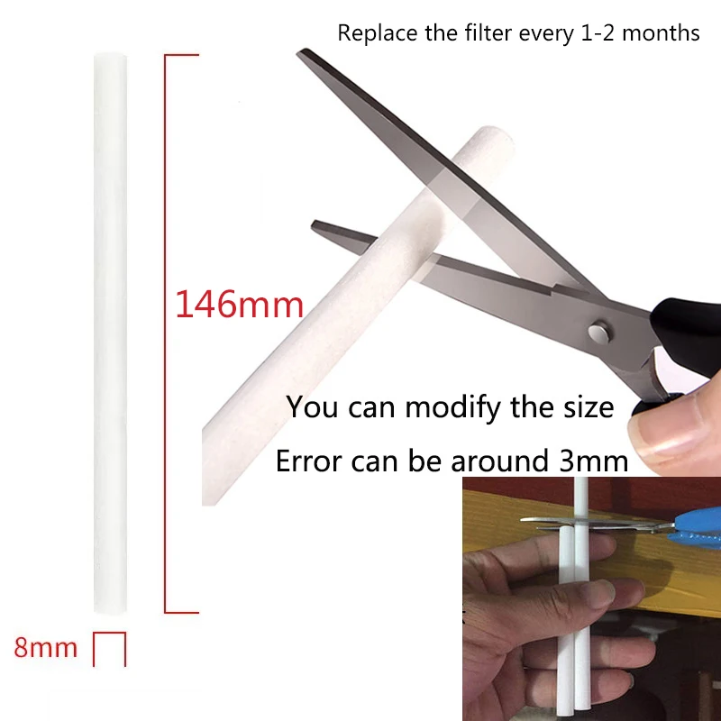 小型家庭用空気加湿器耐液滴フィルター、吸収性コットンswab交換可能コアの長さはフィルターを切断できます