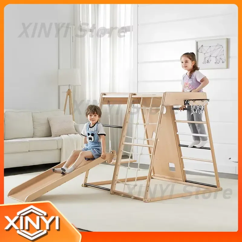 Indoor Wooden Jungle Play Gym Playground Aswweets Montessori Triangle Climbing Frame for Children Pickler Triangle