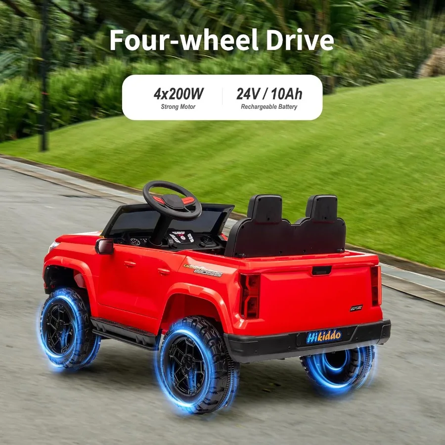 24V 10Ah 대형 4륜구동 2인승 전동 SUV 자동차 (리모컨 포함, 4x200W 모터) - 레드