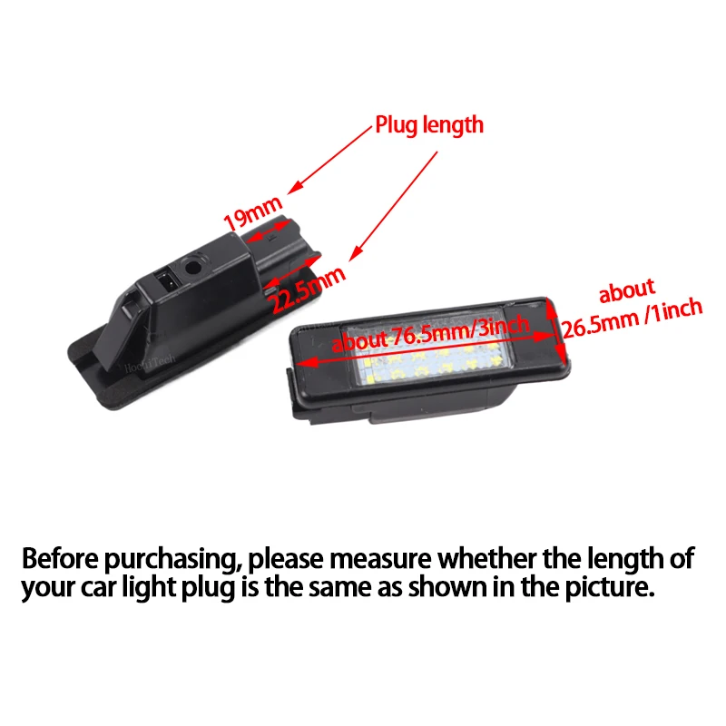 2x Number License Plate Lamp No Error LED 12V 6500k White for Peugeot 106 1007 207CC 307 308 3008 508 For Citroën C2 C3 C5 C5 C6