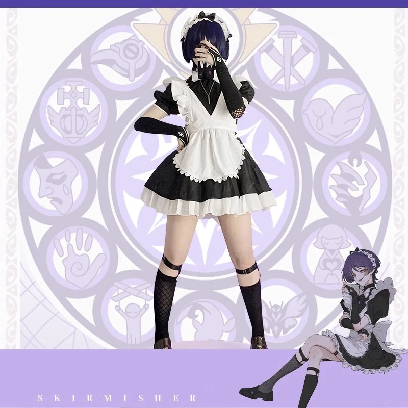 

IN STOCK Scaramouche Wanderer Doujin Cosplay Game Genshin Impact Cosplay Costume Maid Cosplay Maid Uniform Cute