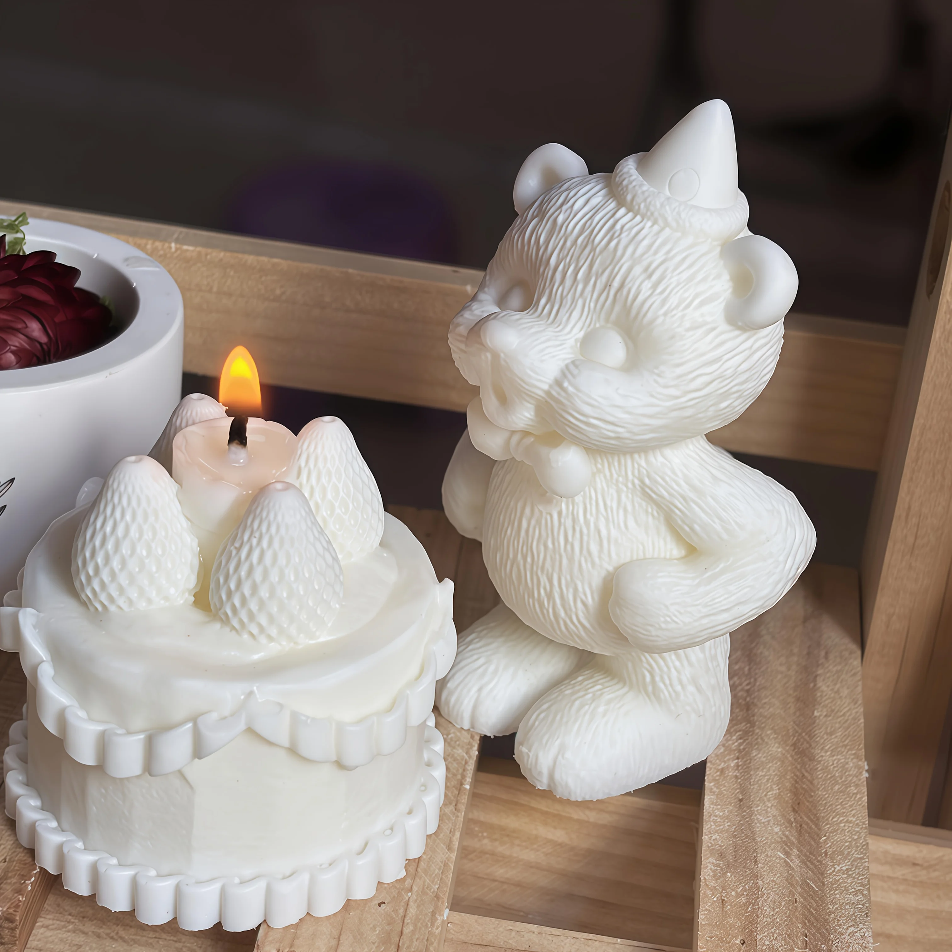 DNEJIU キュートなクマのシリコンモールド DIYキャン - Candle Mold Silicone のレビューと価格