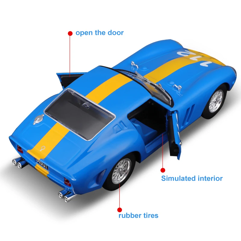 Bburago FERRARI 250 GTO Cars Model 1:24 Alloy Diecast Car Model Collection Toy Gifts For Adults Children