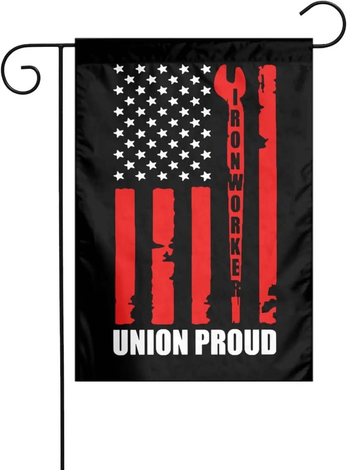 Ironworker Union Proud American Flag Garden Flag Double Sided 12x18 Inch Flag For Home Garden Yard Lawn Patio Farmhouse Decor Ho