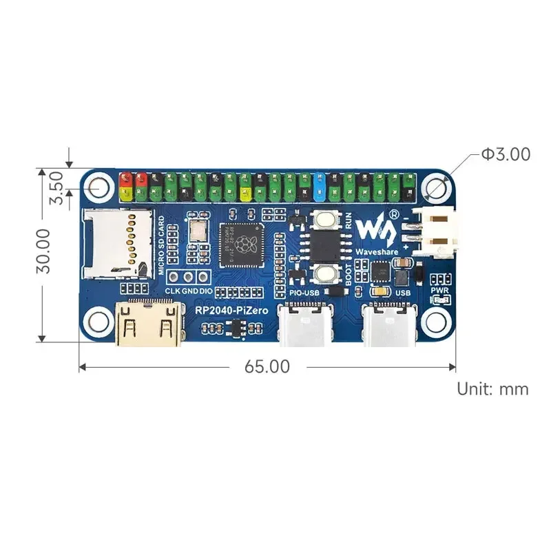 Pi-RP2040-PiZero GBのメモリ,rp2040,16MBをベースとした互換性のあるモデル