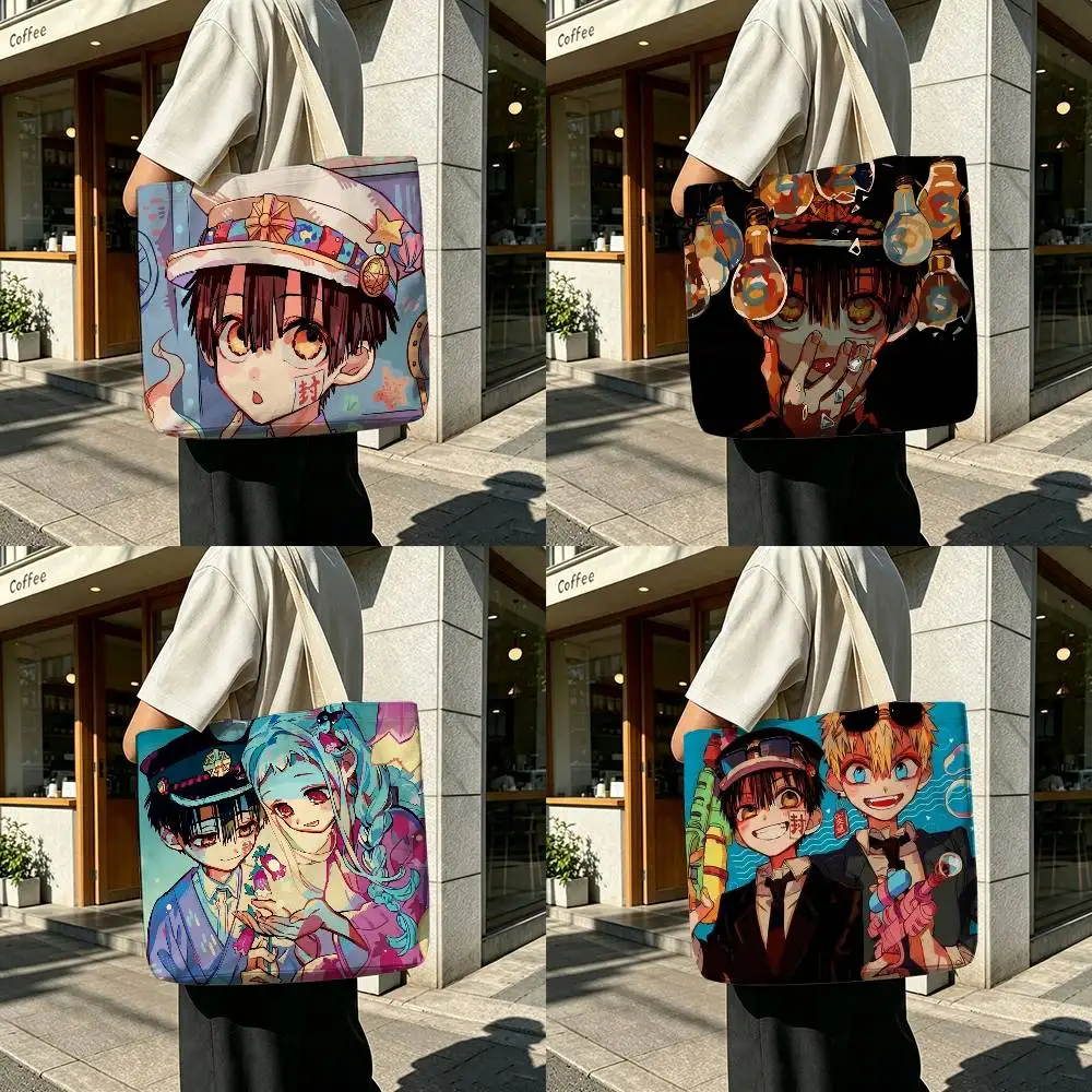 Toilet-Bound Hanako-kun Reusable Foldable Canvas Tote Bag for Shopping and Daily Use