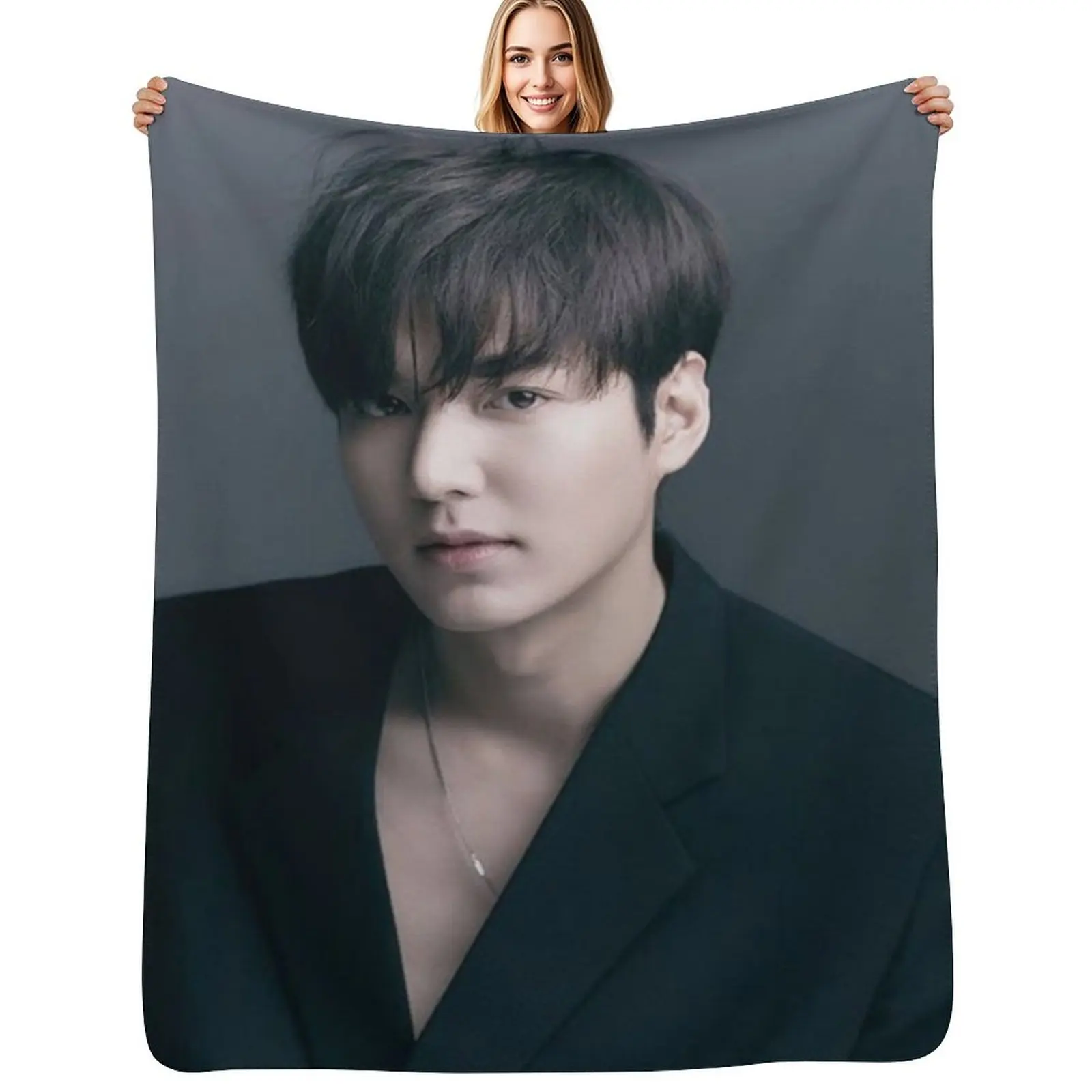 LEE MIN HO Throw Blanket Anti Shedding Soft Fuzzy Blanket for Home