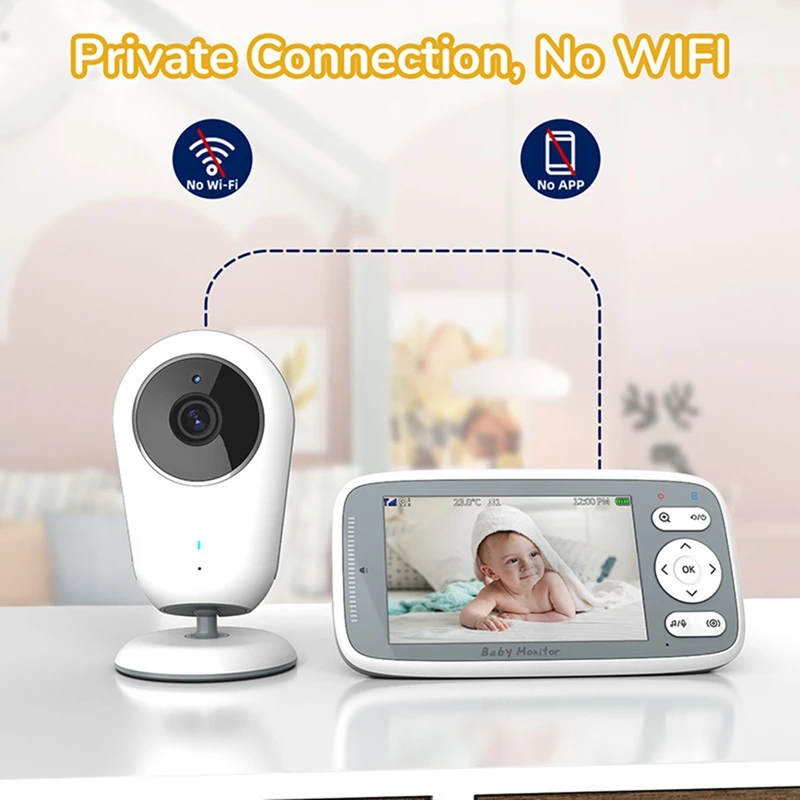 กล้องวิดีโอ Baby Monitor ขนาด 4 นิ้วรายวัน ซูมดิจิตอล 3 เท่า เสียงสองทาง กล้องรักษาความปลอดภัย HD Night Vision อัตโนมัติ