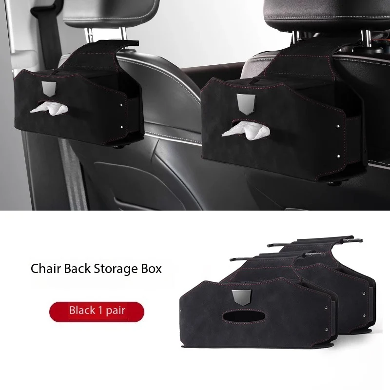 

New Suede Car Backrest Storage Bag Tissue Box Car Cup Holder Seat Back Storage Box Popular Item for car organizer trunk
