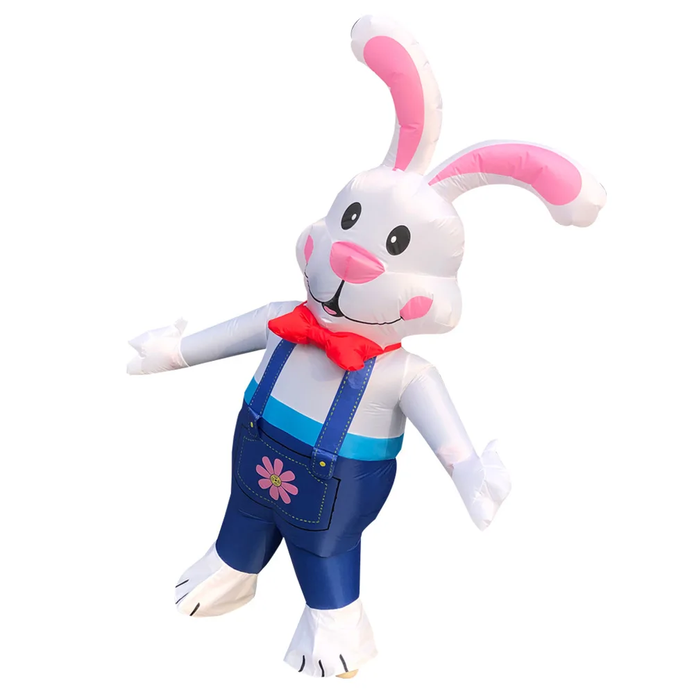 Costume de lapin mignon gonflable pour hommes et femmes, Halloween, Pâques, Pourim, Carnaval, ix, Cosplay Animal, Costumes de lapin