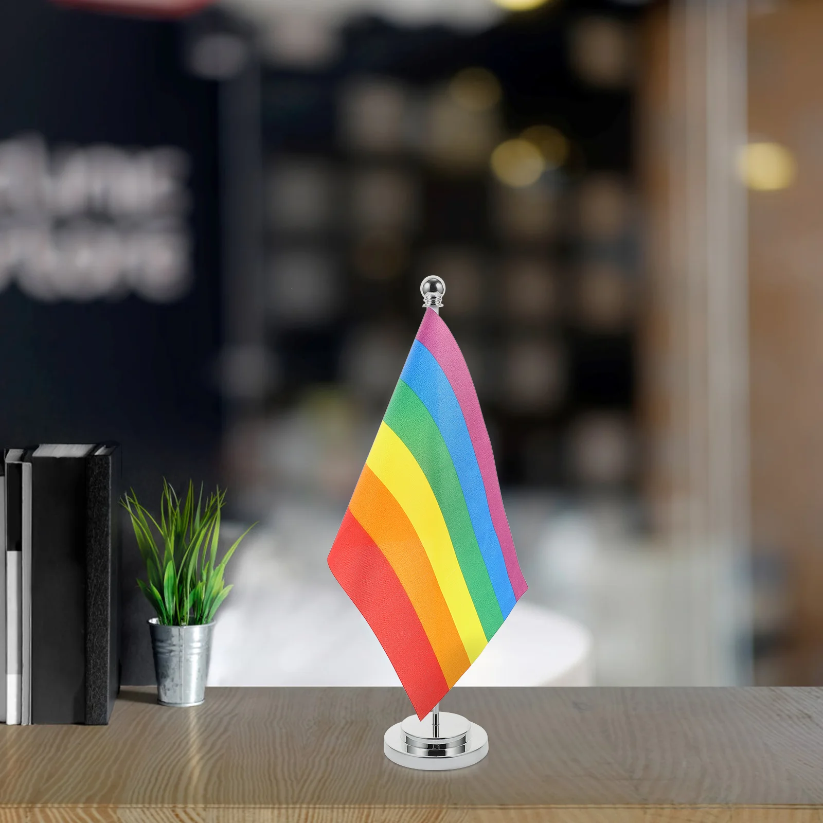 1Set Metal Flag Stand for Table Rainbow Flags Pride Display Decorative Lightweight Portable Support Party Decoration Desk