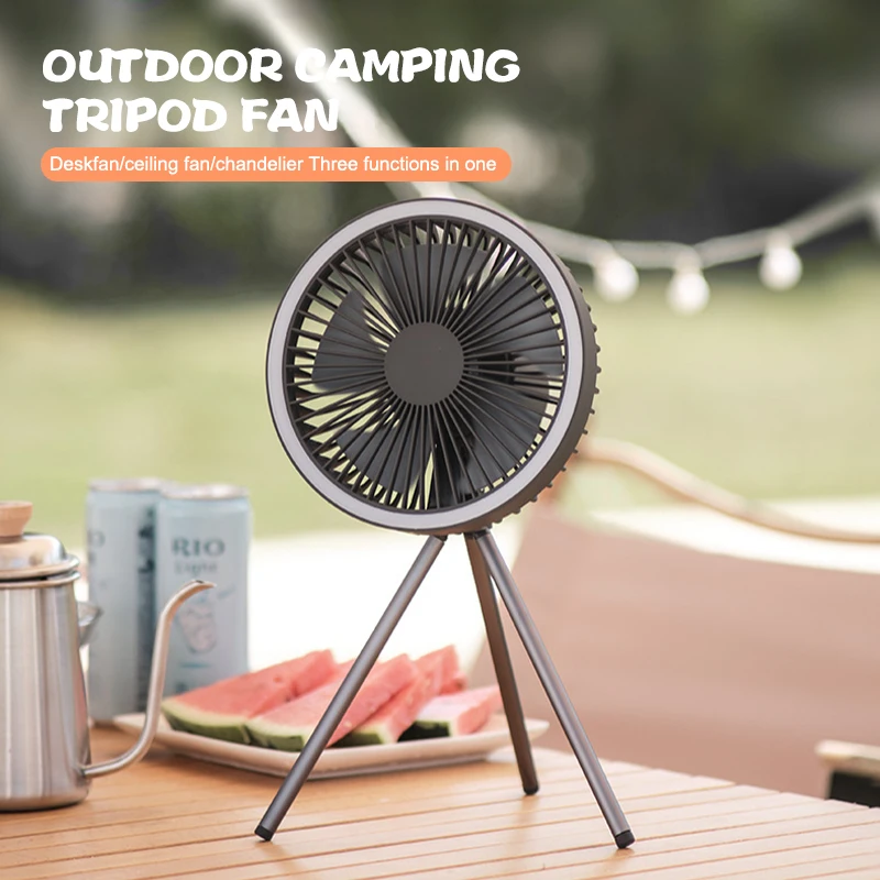 

10000mAh Camping Fan Rechargeable Desktop Portable Air Circulator Wireless Ceiling Electric Fan with Power Bank LED Lighting