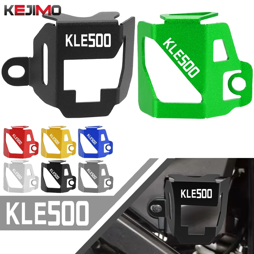2026 2027 2025 Aluminum Motorcycle Rear Brake Fluid Reservoir Guard Cover Protector For Kawasaki KLE500 Kle KLE 500 SE KLE500SE