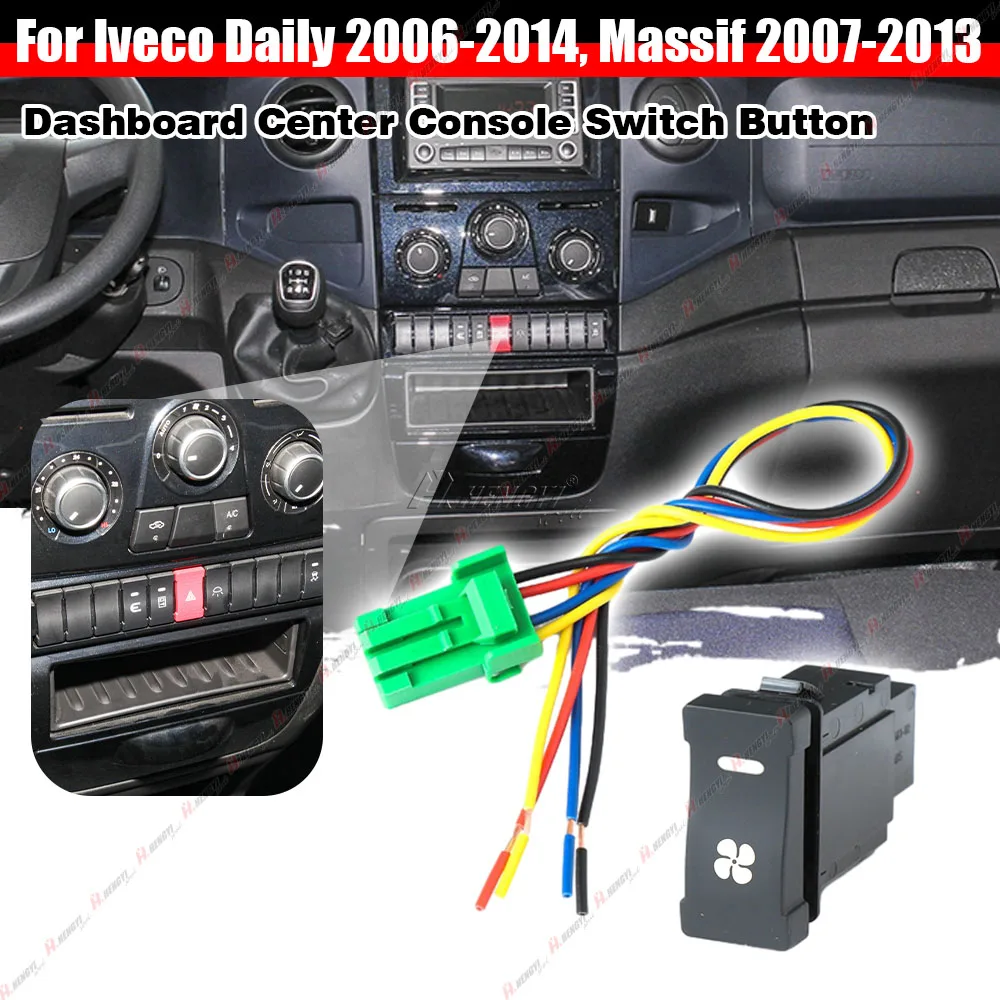 1 szt. przycisk sterowania deską rozdzielczą konsoli środkowej dla Iveco Daily 2006-2014 dla Massif 2007-2011