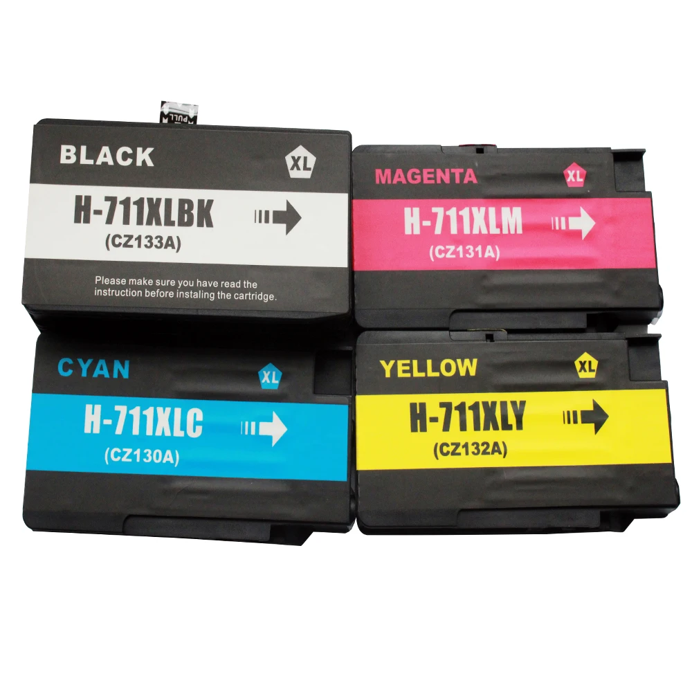 COAAP-cartucho de tinta 711 para impresora, Compatible con HP711 Designjet T 120 520, T120 T520 24-in, ePrinter con Chip para HP 711 XL